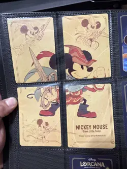Disney Lorcana TCG the First Chapter Mickey Mouse 4 Card Puzzle Set NM - Image 1
