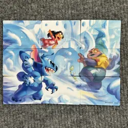 Disney Lorcana Winterspell Stitch Lilo Snowball 9pc Art Puzzle Complete NM - Image 1
