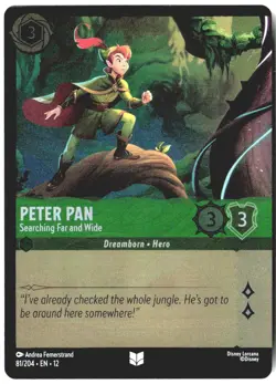 Disney Lorcana TCG Peter Pan Searching Far and Wide 81/204 Foil Wilds Unknown - Image 1