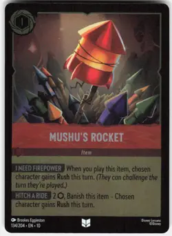 Mushu's Rocket Foil 134/204 Whispers in the Well Disney Lorcana - Image 1