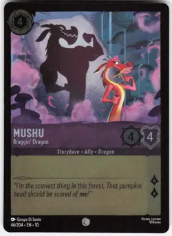 Mushu Braggin' Dragon Foil 46/204 Whispers in the Well Disney Lorcana - Image 1
