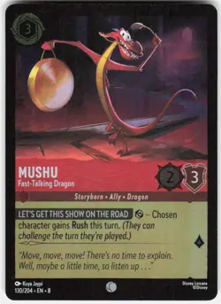 Mushu Fast Talking Dragon Foil 130/204 Reign of Jafar Disney Lorcana - Image 1