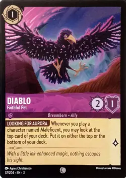 37/204 DIABLO FAITHFUL PET INTO THE INKLANDS COMMON DISNEY LORCANA CARD - Image 1