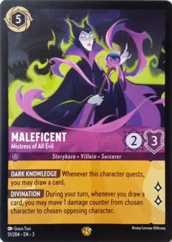 51/204 MALEFICENT MISTRESS OF ALL EVIL INKLANDS LEGENDARY DISNEY LORCANA CARD - Image 1