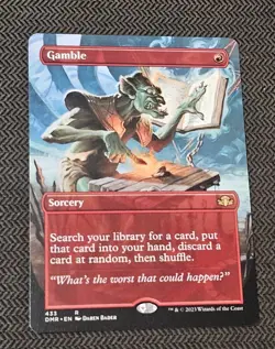 Gamble (Borderless) Dominaria Remastered DMR Magic MTG *Pack Fresh* - Image 1