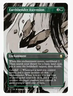 1x MTG Earthbender Ascension *Borderless* Avatar Rare! NM Mint! - Image 1