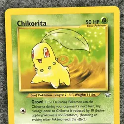 VTG Pokemon Neo Genesis Chikorita 54/111 Regular Common Near Mint - Image 3