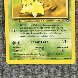 VTG Pokemon Neo Genesis Chikorita 54/111 Regular Common Near Mint - Image 4