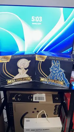 Pokemon TCG Mega Evolution Elite Trainer Box Lucario and Gardevoir Lot of 2 - Image 1
