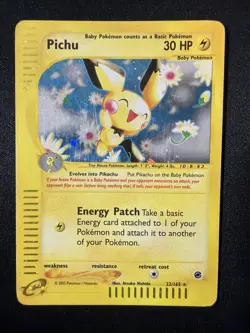 Pichu pokemon Expedition Holo 22/165 with SWIRL MP WOTC vintage 2002 - Image 1
