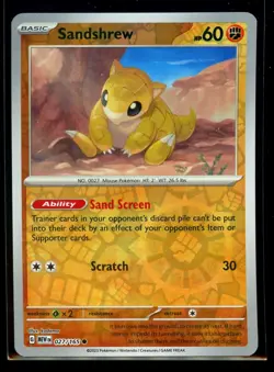 2023 Scarlet & Violet - 151 Sandshrew #27 Reverse Holo Pokemon Card - Image 1
