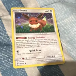 Pokemon Eevee SM Base Set Holo Card 101/149 Energy Evolution Quick Draw HP 60 - Image 1