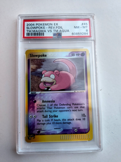 2004 POKEMON EX TM Magma VS TM Aqua Reverse Foil SLOWPOKE #45 - PSA 8 - Image 1