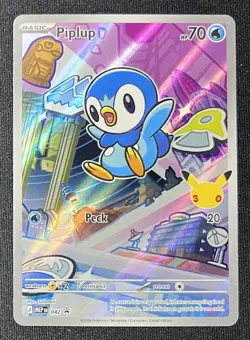 2026 Pokemon First Partner Piplup 042 Illustration Rare Promo - Image 1
