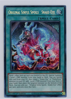 Yugioh TCG Original Sinful Spoils - Snake-Eye MP24-EN124 Prismatic Secret Rare - Image 1