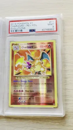 2016 Pokemon XY Evolutions Charizard Holo + Reverse Foil PSA 9 Duo Set - Image 2