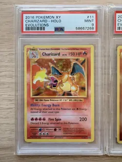 2016 Pokemon XY Evolutions Charizard Holo + Reverse Foil PSA 9 Duo Set - Image 3