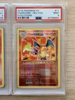 2016 Pokemon XY Evolutions Charizard Holo + Reverse Foil PSA 9 Duo Set - Image 4