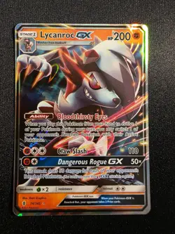 Lycanroc GX 74/145 Guardians Rising Ultra Rare Holo Near Mint - Image 1