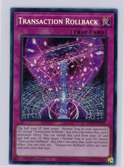 Yugioh TCG Transaction Rollback MP24-EN134 Prismatic Secret Rare 1st Edition - Image 1