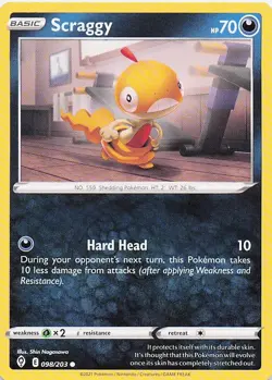 Scraggy 098/203 Common Evolving Skies Pokemon Lightly Played - Image 1