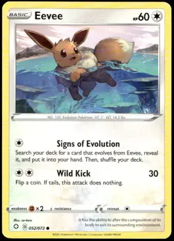 Eevee 052/072 Common Shining Fates Pokemon Lightly Played - Image 1