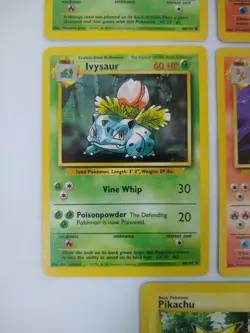 Vintage Pokemon Base Set Card Lot – Starters Pikachu Eevee Bulbasaur Charmander - Image 5
