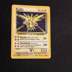 Pokemon Zapdos 16/102 Base Set Holo Rare Basic 90 HP English Card - Image 1