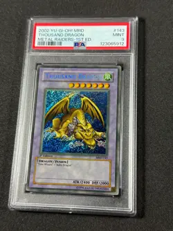 Yugioh PSA 9 Thousand Dragon MRD-143 1st Edition Secret Rare Slight Fade - Image 1