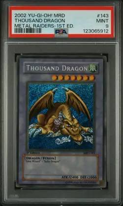 Yugioh PSA 9 Thousand Dragon MRD-143 1st Edition Secret Rare Slight Fade - Image 3