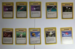 Lot of 10 Vintage Pokemon Trainer Cards from WOTC Era - Image 1