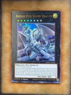 Yugioh Indigo-Eyes Silver Dragon SDWD-EN032 Ultra Rare 1st Ed NM - Image 1