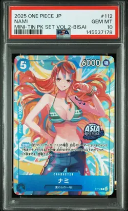 PSA10 One Piece Asia Promo NAMI P-112 Mini-tin Pack Set vol.2 Sequential set - Image 2