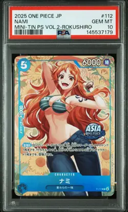 PSA10 One Piece Asia Promo NAMI P-112 Mini-tin Pack Set vol.2 Sequential set - Image 4