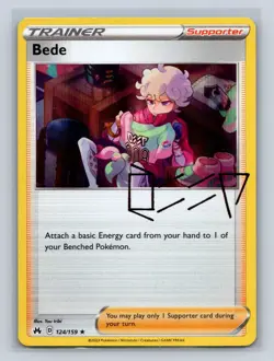 Bede #124/159 Crown Zenith Holo Rare NM Pokemon TCG Card - Image 1