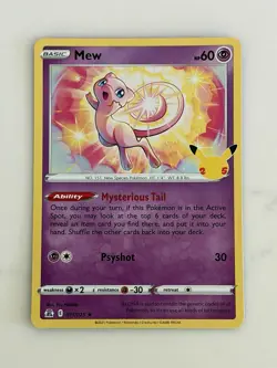 Mew 2021 Pokemon 25th Anniversary Celebrations Holo Rare 011/025 NM-MT - Image 1