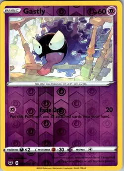 Gastly 083/202 Sword & Shield Pokemon Reverse Holo Near Mint - Image 1