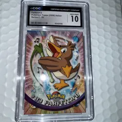2000 POKEMON TOPPS SER 2 #83 FARFETCH'D CGC 10 Gem Mint Italian - Image 3