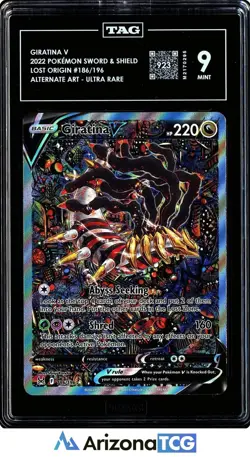 Pokemon 2022 Giratina V 186/196 Alternate Art Ultra Rare Lost Origin TAG 9 - Image 1