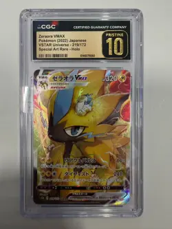 Pokemon CGC 10 PRISTINE 2022 JAPANESE 219 Special Art Rare Zeraora VMAX - Image 1