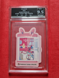 Sylveon Holo 2023 Pikachu Award Japanese Pokemon Center Sticker Graded 9.5 - Image 1