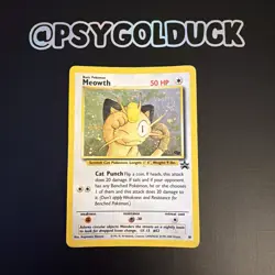 Pokemon Meowth Black Star Promo Holo Rare 10 Pokemon WOTC - Image 1