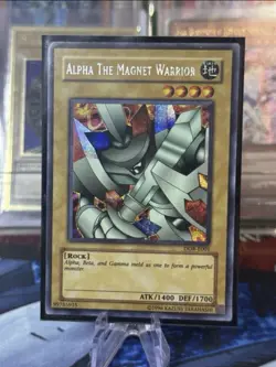 Yugioh Alpha The Magnet Warrior DOR-E001 Prismatic Secret Rare LP - Image 1