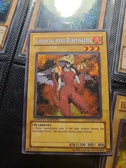 Yugioh Elemental Hero Burstinatrix EHC1-EN002 Secret Rare Limited Edition - Image 1