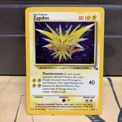 Pokemon Zapdos Fossil Holo 15/62 Card Rare Ex Vintage Wotc Has Crease On Back - Image 1
