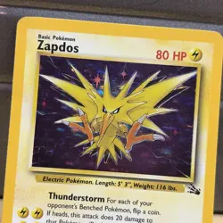 Pokemon Zapdos Fossil Holo 15/62 Card Rare Ex Vintage Wotc Has Crease On Back - Image 2