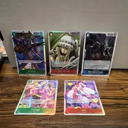 One Piece Card Game EB03 Foil Character Card Lot 5x Kikunojo Law Teach Uta - Image 1