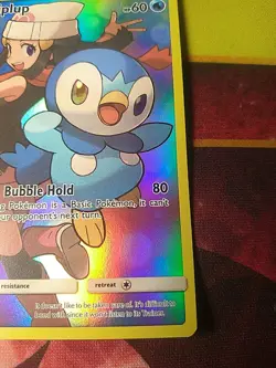 Pokemon TCG 2019 Secret Rare Piplup Holo Full Art 239/236 Sm-Cosmic Eclipse - Image 5