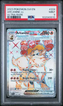 2023 POKEMON SVI EN-SCARLET & VIOLET #224 ARCANINE ex ULTRA RARE PSA 9 - Image 1
