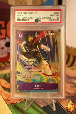 One Piece SANJI TEXTURED NATIONAL CHAMPIONSHIP WINNER CARD 2024 PSA 10 - Image 1